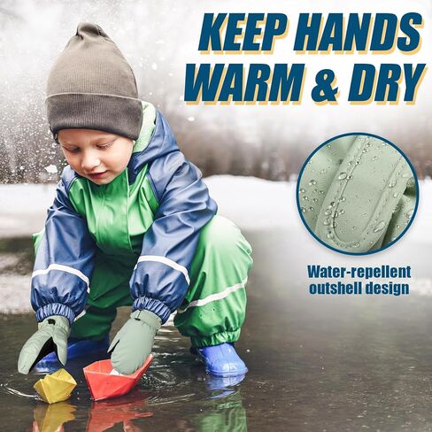 قفازات RIGWARL للتزلج على الجليد للأطفال مقاومة للماء ودافئة على الجليد للأولاد والبنات (وردي) in Kuwait