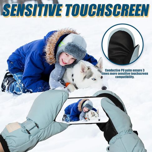 قفازات RIGWARL للتزلج على الجليد للأطفال مقاومة للماء ودافئة على الجليد للأولاد والبنات (وردي) in Kuwait