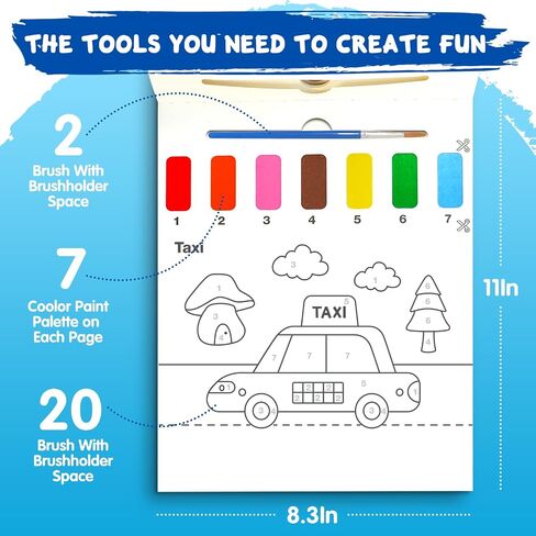 Paint with Water Books for Toddlers: 3 Pack Mess Free Watercolor Painting Paper for Kids Ages 3 4 5 6 7 8, Art Craft Gift for Girls Boys Birthday Holiday Toy Gift Travel Activities Stocking Stuffers in Saudi Arabia