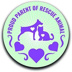 Proud Parent of A Rescue Animal Decal Sticker Car Truck Van Bumper Window Laptop Cup Wall - Two 5 Inch Decals - MKS0342