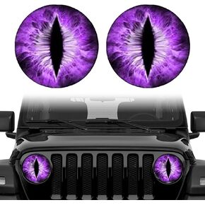 Beast Eyes Headlamp Decals, Eye Decals for Jeep Headlights, 3D Round Eyes Headlight Decals, Funny Decals for Truck Car Body, Window, Bumper Decoration (Blue)