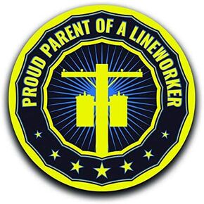 Proud Parent of A Lineworker Decal Sticker Car Truck Van Bumper Window Laptop Cup Wall - Two 5 Inch Decals - MKS0352