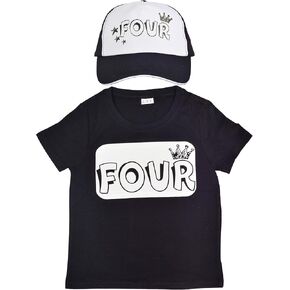 MEANT2TOBE 4th Birthday Shirt for Boy, 4 Years Old Birthday Party, 4th Birthday Hat