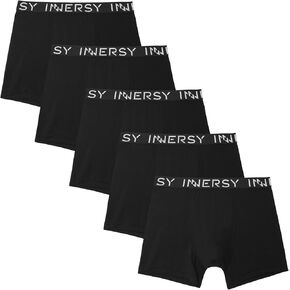 INNERSY Boys' Underwear Moisture Wicking Boxer Briefs Size 6-18 for Teens 5-Pack