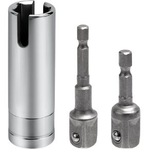 Trailer Jack Drill Adapter 3/8 with 2 Adapter Bits, T-Slot Drill Attachment Scissor Jack Slotted Drill Adapter for RV Scissor Jacks C-Type Jacks Various Pop-Up Campers