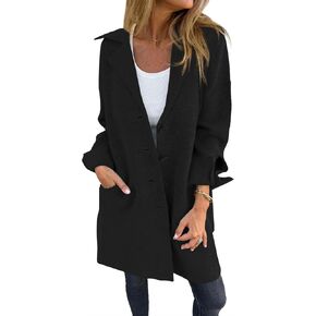 Saodimallsu Womens Long Cardigan Sweaters Oversized Chunky Knit Lapel Button Long Sleeve Sweater Jacket Coats
