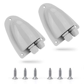 BougeRV 2 Pack Solar Double Cable Entry Gland Box, RV roof Waterproof ABS Solar Double Cable Entry housing for RVs, Boats, Yacht, Roofs，camperman for All Cable Types 14AWG to 10AWG （Gray）