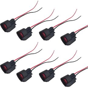 8 قطع من قابس حاقن وقود السيارة، موصل مقبس حزام EV6، استبدال حاقن الوقود المقاوم للماء ومثبط اللهب، متوافق مع بويك كاديلاك شيفروليه كرايسلر دودج فورد (أسود) in Kuwait