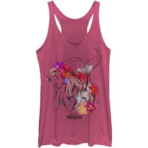 Disney Princesses Ariel Real Flowers W Logo Women's Racerback Tank Top