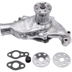 1 SET SHLPDFM Polished High Volume Aluminum Short Water Pump Fits for Small Block Chevy SBC 283 327 350 383 400 V8 1955-1985