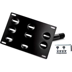 Xotic Tech Tow Hook License Plate Screw On Mount Bracket Compatible with Jaguar XF 2009-up, XE 2017-up (Black)