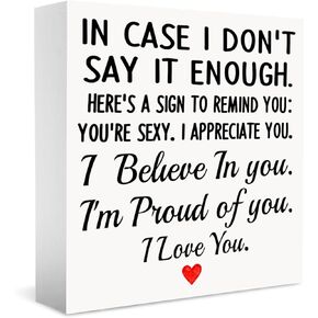 Valentines Day Gifts for Her Him on Anniversary Wedding, Romantic Birthday Gifts for Women Men Wife Husband, YNMAI Wooden Plaque Couples Gifts for Boyfriend Girlfriend
