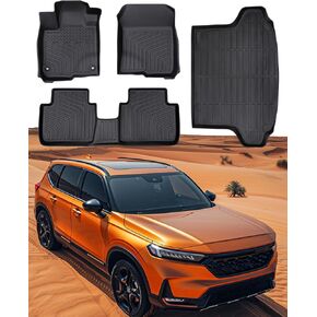 Floor Mats for Honda Hrv: 2023-2025 (Gas & Hybrid) Car Accessories, All Weather Cargo Tunk Liner 3D Custom Fit for Hrv 2023 2024 2025 Sport Lx Exl, Interior Waterproof Automotive Full Set Floor Liner
