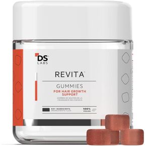 DS Laboratories Revita Hair Growth Gummies, Biotin, Vitamin D, Iron, Magnesium, Melatonin & Zinc Supplement, Vegan, Supports Thicker Hair Growth, Gluten Free (Packaging May Vary)