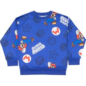 Nintendo Super Mario Bros Boys Long Sleeve Crewneck Sweatshirt Super Mario Graphic Print Design Sweatshirts