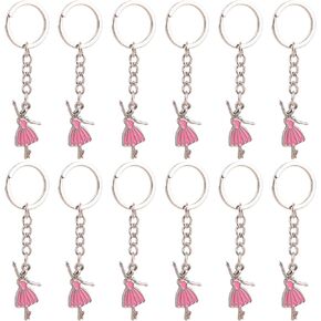 Framendino, 12 Pack Ballerina Dancer Keychains Ballet Dancing Key Chain for Handbag Women