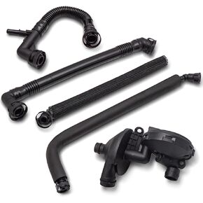 PCV Crankcase Vent Valve & Breather Hose Kit 5PCS for BMW E46 E39 E60 320i 323i 325 325i 325ci 328i 330i 330ci 330xi 525i 528i 11617501566