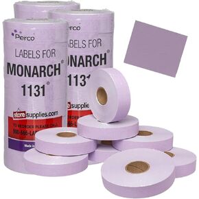 Perco Fluorescent Pink Pricing Labels for Monarch 1131 Price Gun - 1 Sleeve, 8 Rolls, 20,000 Price Marking Labels - with Ink Roll Included in Kuwait