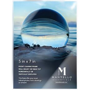 Mantello Clear Acrylic Frame - 5x7 Acrylic Picture Frame - Modern, Minimalist Front-Loading Photo Frame - Wall Mount or Desktop Stand - for Home, Office, or Business Display, 6 Pack