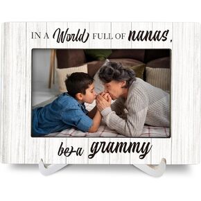Grandma Gifts 4x6 Picture Frames, Gift for Grammy Mimi Nana, Grandkids Wood Photo Frame, Grandma Gifts for Grandmother from Granddaughter Grandson Frame for Wall and Tabletop Display