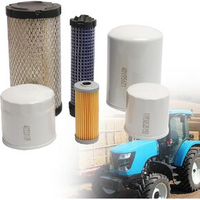 6PCS Filter Kit Fit for LS Tractor MT125, Oil Filter/Fuel Filter/Air Filter/Hydraulic Oil Filter/Hydrostatic Oil Filter Replaces# 11930535150 40358122 40049450 40195621 40220109