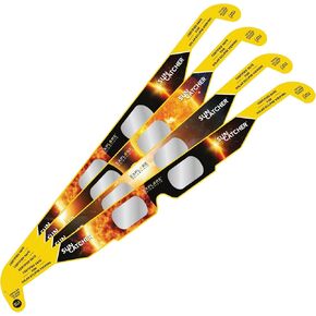 Explore Scientific Sun Catcher Solar Eclipse Glasses (4-Pack Assortment) Tested and Approved for Direct Viewing of the Sun Protects Eyes During Solar Eclispse