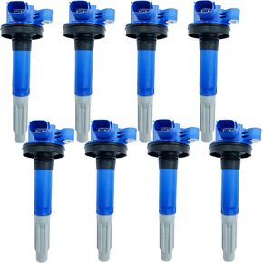 IGNITION COIL SET OF 8 BR3Z-12029-A BR3Z12029A BR3E-12A375-AA BR3E12A375AA 5C1859 UF622 UF-622 DG542 DG-542 COMPATIBLE WITH Ford F-150 F150 Mustang 5.0L V8