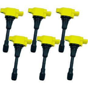 IGNITION COIL 22448-EY00A 22448EY00A UF-617 UF617 C1731 SET OF 6 COMPATIBLE WITH NISSAN 370Z INFINITI EX37 FX37 G37 G37S M37 Q50 Q60 Q60S QX50 QX70 3.7 VQ37