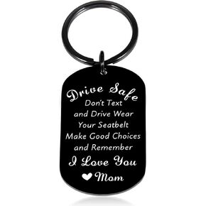 Drive Safe Keychian -Boys Valentines Day Gifts,Valentine Gift for Son,Young Men Gifts Age 20s,Coolest Gifts for 19 Year Old Boy from Mom,Gifts for Adult Sons Who Have Everything,Funny Gifts