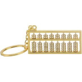 Mallofusa Alloy 8 Rolls Mini Abacus Keychain Key Ring Chain Metal Fob Pendant Ornament Trinket Golden