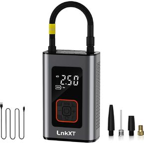 Tire Inflator Portable Air Compressor,Metal Body, Electric Bike Pump with Digital Tire Pressure Gauge,150PSI Air Pump for Car, Motorcycle Bicycle Ball, with LED light