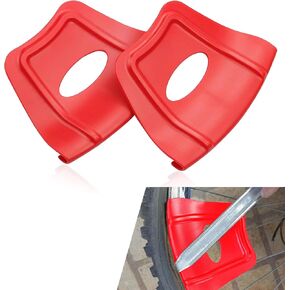 2 PCS Car Wheel Rim Repair Tools, Waterproof Durable Motorcycle Tire Installation Accessories, Flat Design, Universal Portable Automotive Rimshield Shield Protector for Truck SUV Car (Red)
