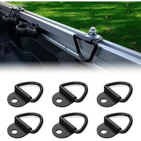 SKTYANTS Cargo Tie-Down Anchors Black Heavy Duty Truck Bed Tie Down Anchors Rings Trailers Hook V-Ring RV Campers Vans ATV SUV Boats tie Down Hooks (6-Pack)