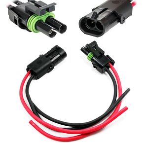 1-Pack (2-PIN, 12 GA) Weather-Pack 20 Amp, Connector Harness Multi-Purpose Compatible with Harmar n Outlander Lift