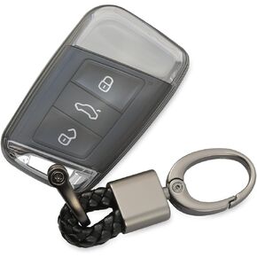 for VW Key Fob Cover with Keychain Accessories Key Case Protection Fit for VW ID.4 ID.3 MK8 Golf GTI Seat Leon MK4 Skoda Octavia