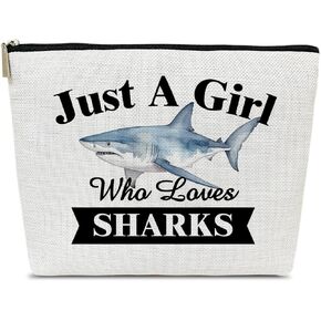 Shark Makeup Bag Shark Toiletry Bag Cosmetic Bag For Mom Women Brushes Car Home, Cute Ocean Shark Themed Gifts Lovers Gift For Teen, Funny Mothers Day Birthday Christmas gift