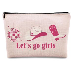 kdqua Horse Gifts for Girls Horses Makeup Bag, Just a Girl Who Loves Horses, Funny Gifts for Horse Lovers women, Cowgirl Equestrian Gifts Linen Cosmetic Bag Zipper Pouch Travel Toiletry Bag