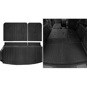 All Weather Floor Mats & Trunk Mat & Backrest Mats for All-New 2024 Chevrolet Traverse 7 Seats(2 Row Bucket Seat) Floor Mats for Chevy Traverse Floor Mats Accessories(Not for 2024 Traverse Limited)