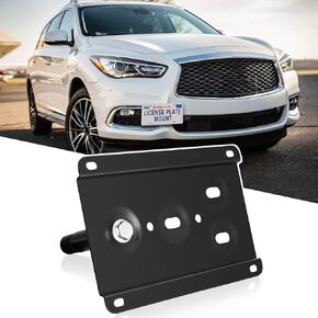 New No Drill Front Bumper Tow Hook License Plate Mount Bracket Holder Compatible with 2008-2015 Infiniti G35 G37 Q60 2014-up Infiniti Q50, 2007-2018 Nissan GT-R & 2013-2018 Nissan 370Z Car Accessories