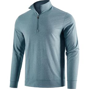 Men's Moisture Wicking Quarter Zip Pullover Athletic Shirts Long Sleeve Lightweight Running Hiking Sweatshirt