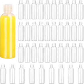 40 Pack 7 oz Plastic Bottles with Caps, Clear Flip Top Empty Bottles, Cosmetic Containers for Lotion and Shampoo, Travel-Friendly Bottles, BPA-Free for Liquids and Personal Care?200ml