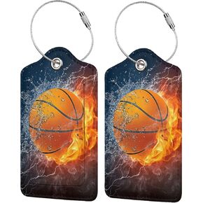 2 Pack Skull Rock and Roll Luggage Tags for Suitcases, Cool Leather Luggage Tag for Travel, Bag Tag Privacy Name ID Card Bag Labels for Friends Adults Kids Tourists