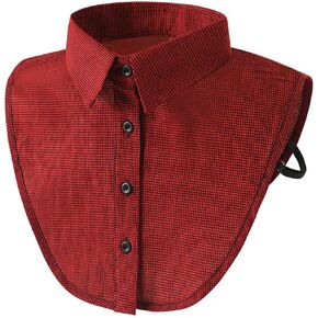 Womens Classic Plaid Fake Collar Detachable Dickey Collar Half Shirts Blouse False Collar Top for Women Outfits