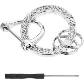 Rhinestone Key Ring, Bling Keychains for Women, Diamond Keychain Holder Fashionable Plating Car Keychain
