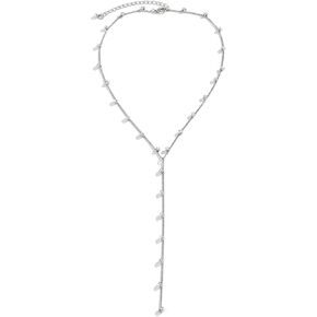 GYRMMUE Long Tassel Chain Necklace for Women,Vintage Rhinestone Harness Chest ''Y''Chain Choker Boho Body Chain Metal Link Chain Necklace Summer Statement Collar Clavicle Chain Jewelry