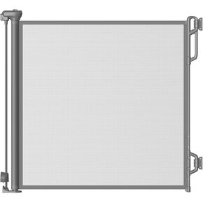 Retractable Safety Baby Gate or Mesh Dog Gate,Durable Portable Mesh Retractable Gate,Easy to Use for Stairs, Doorways, Hallways, Indoor, Outdoor, 33.5" Tall, Extends to 55" Wide,...White