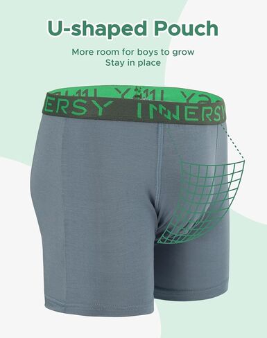 INNERSY Boys' Underwear Moisture Wicking Boxer Briefs Size 6-18 for Teens 5-Pack in Saudi Arabia