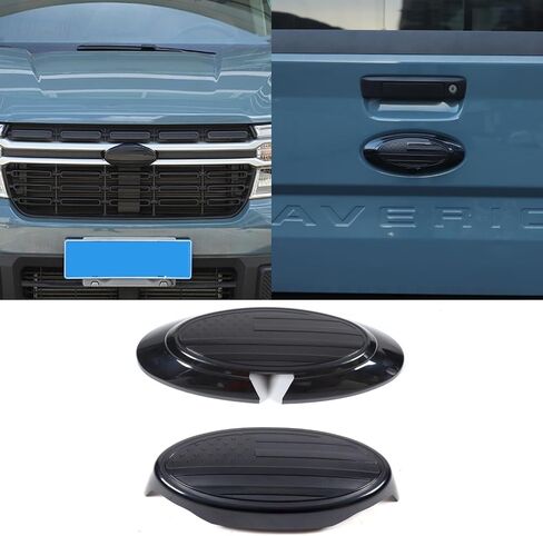 غطاء إطاري لشعار الباب الخلفي للسيارة الأمامي والخلفي شعار علم الولايات المتحدة الأمريكية لسيارة Ford Maverick 2022-2024 غطاء تزيين شعار الشعار (الأمامي والخلفي) in Kuwait