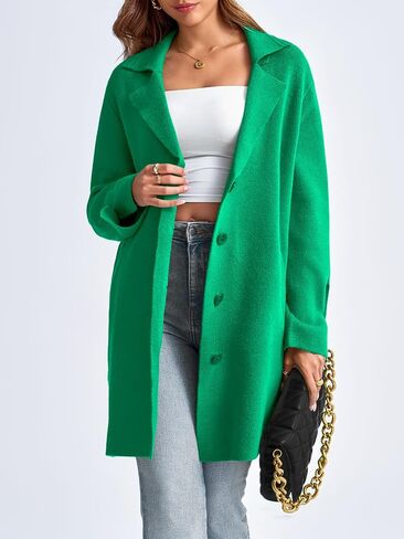 Saodimallsu Womens Long Cardigan Sweaters Oversized Chunky Knit Lapel Button Long Sleeve Sweater Jacket Coats in Saudi Arabia