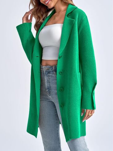 Saodimallsu Womens Long Cardigan Sweaters Oversized Chunky Knit Lapel Button Long Sleeve Sweater Jacket Coats in Saudi Arabia